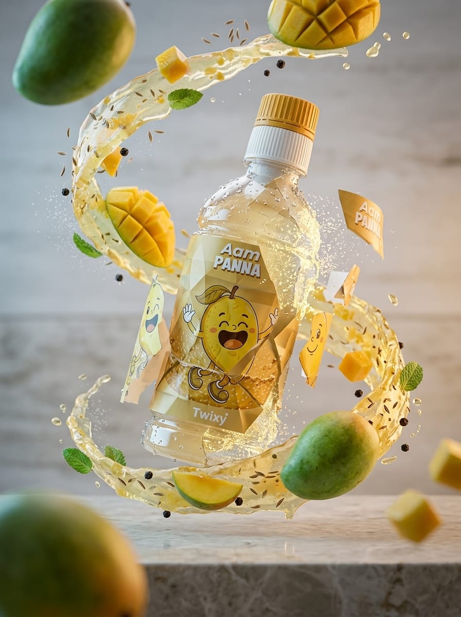 Twixy Aam Panna bottle close up